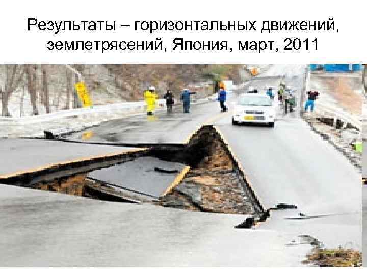 Результаты – горизонтальных движений, землетрясений, Япония, март, 2011 