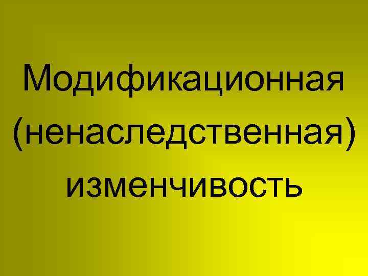 Модификационная (ненаследственная) изменчивость 
