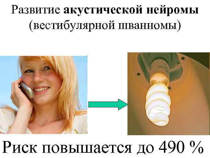 Развитие акустической нейромы (вестибулярной шванномы) Риск повышается до 490 % 