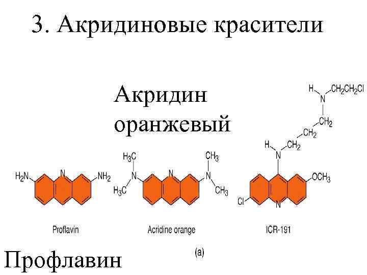 3. Акридиновые красители Акридин оранжевый Профлавин 