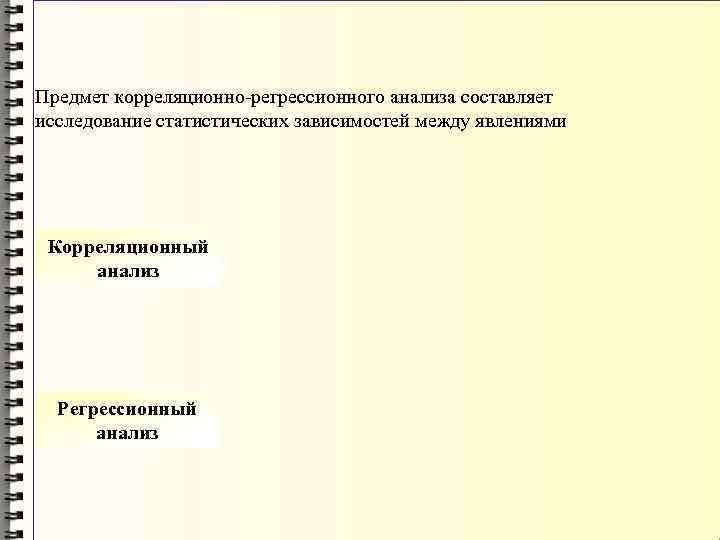 Задачи статистического исследования зависимости