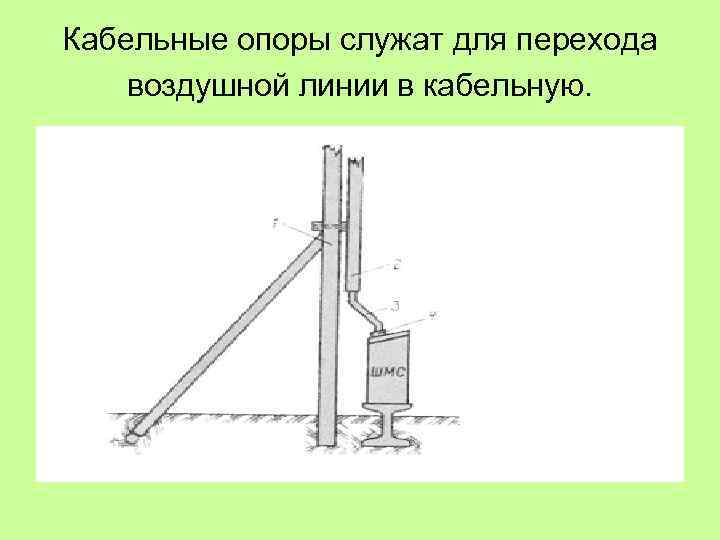 Кабельные опоры служат для перехода воздушной линии в кабельную. 