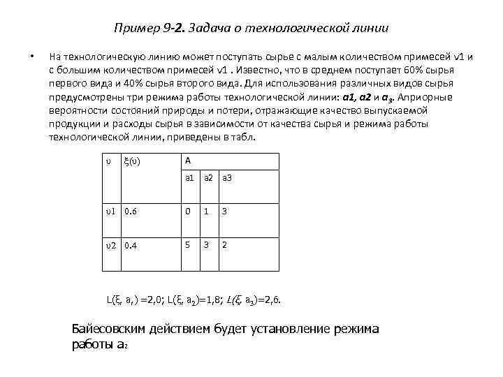 Пример 9 2. Задача о технологической линии • На технологическую линию может поступать сырье