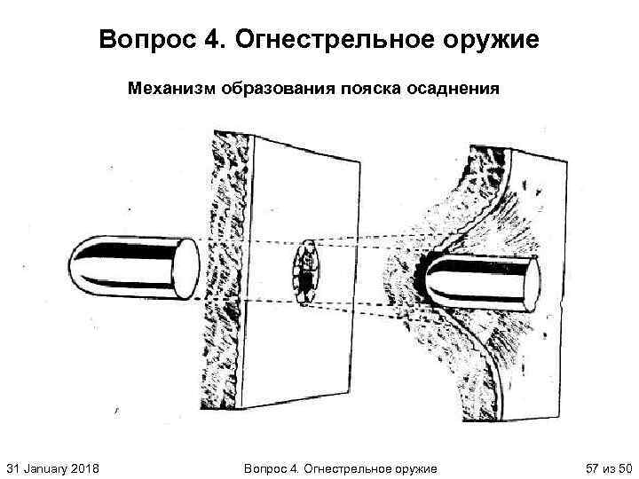 Вопрос 4. Огнестрельное оружие Механизм образования пояска осаднения 31 January 2018 Вопрос 4. Огнестрельное