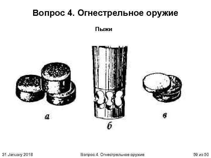 Вопрос 4. Огнестрельное оружие Пыжи 31 January 2018 Вопрос 4. Огнестрельное оружие 59 из