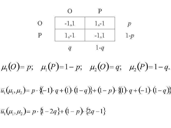 O P O -1, 1 1, -1 p P 1, -1 -1, 1 1