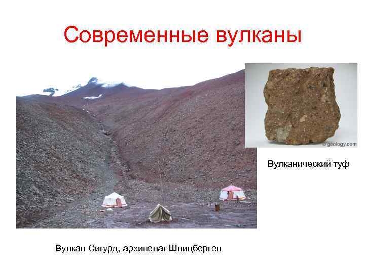 Современные вулканы Вулканический туф Вулкан Сигурд, архипелаг Шпицберген 