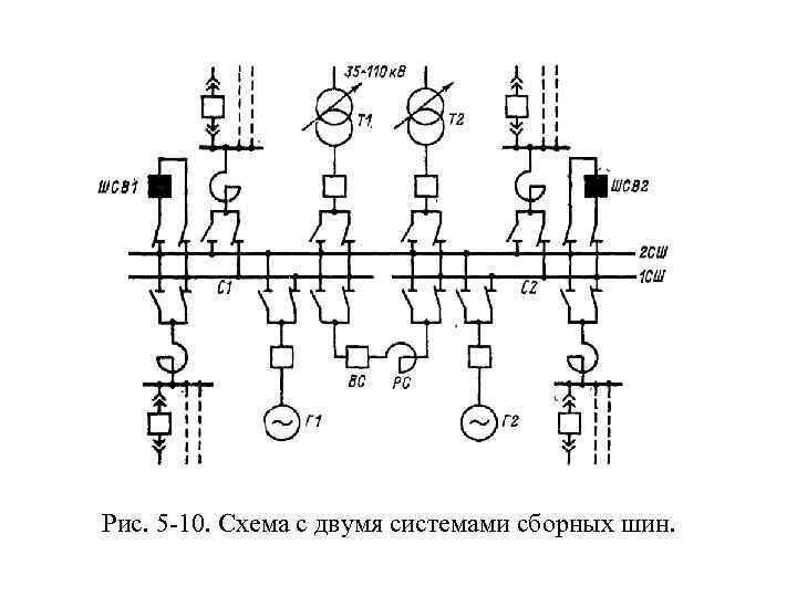 Схема ру. Схема ЗРУ 10 кв с двумя системами сборных шин. . Схемы электрических соединений 6–10 кв с одной системой сборных шин.. Схема газовой защиты сборных шин. 10. Схема с двумя системами сборных шин..