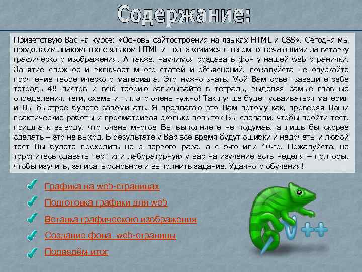 Приветствую Вас на курсе: «Основы сайтостроения на языках HTML и CSS» . Сегодня мы