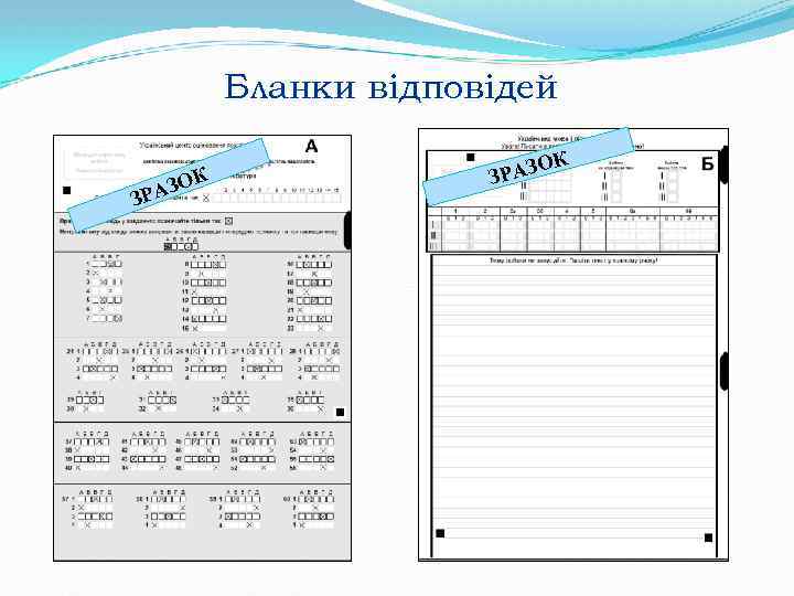 Бланки відповідей К АЗО ЗР К О ЗРАЗ 