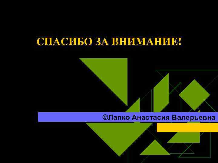 СПАСИБО ЗА ВНИМАНИЕ! ©Лапко Анастасия Валерьевна 