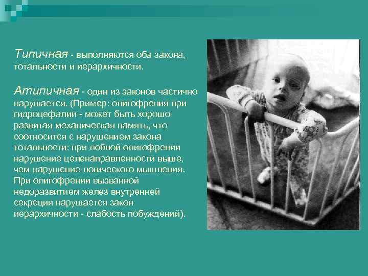 Типичная - выполняются оба закона, тотальности и иерархичности. Атипичная - один из законов частично