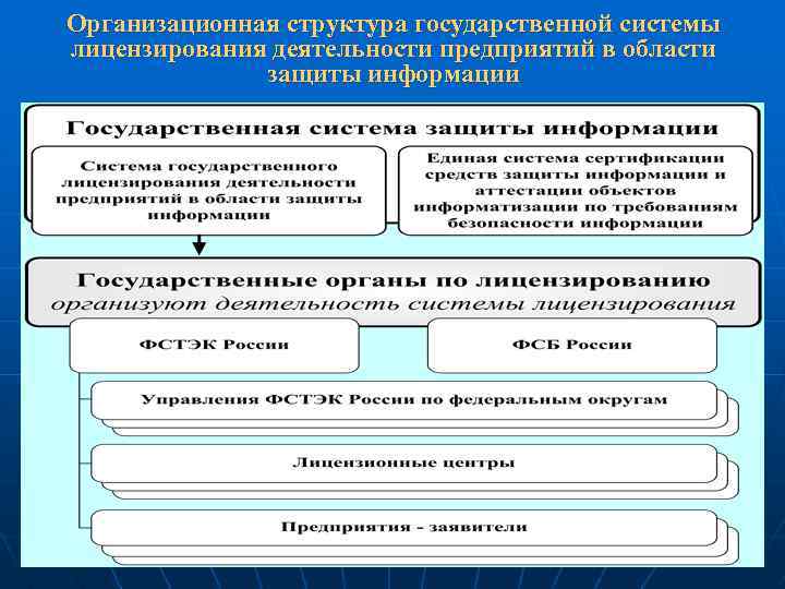 Организационная структура государственной системы лицензирования деятельности предприятий в области защиты информации 