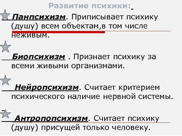 Уровень развития психики присущий только человеку это