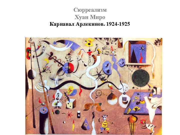 Сюрреализм Хуан Миро Карнавал Арлекинов. 1924 -1925 