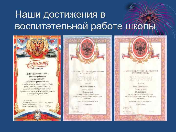 Наши достижения в воспитательной работе школы 
