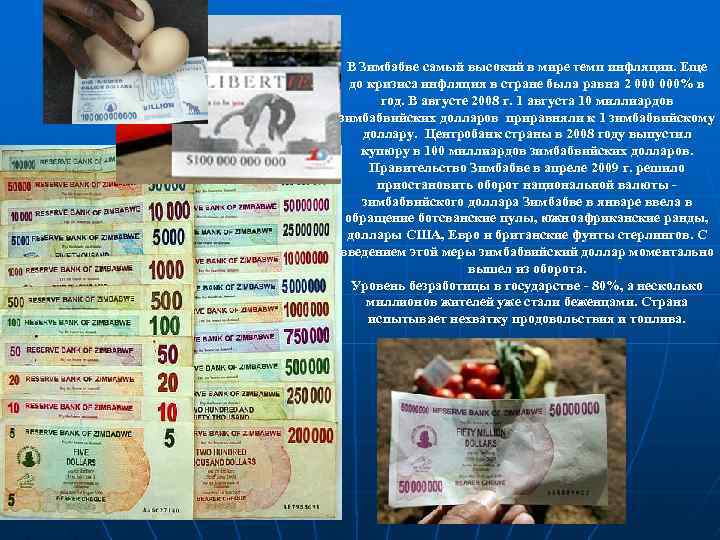 В Зимбабве самый высокий в мире темп инфляции. Еще до кризиса инфляция в стране