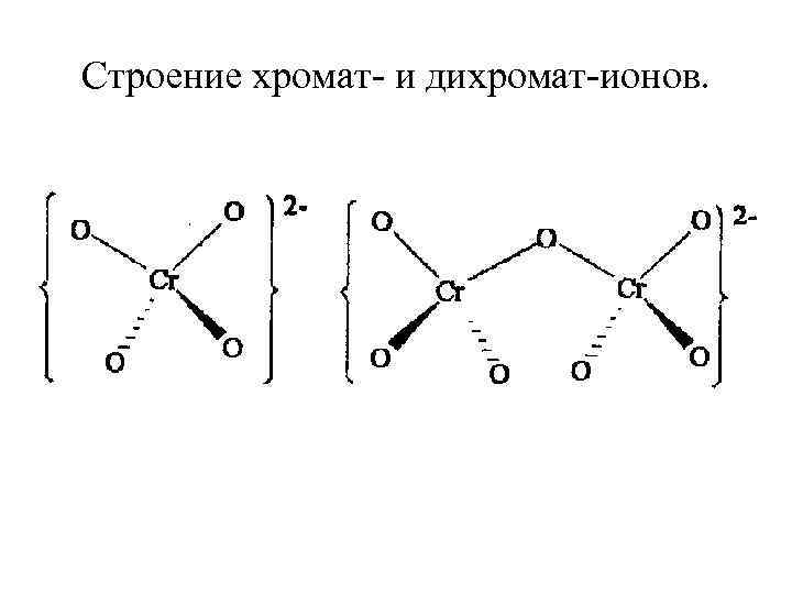 Строение хромат- и дихромат-ионов. 