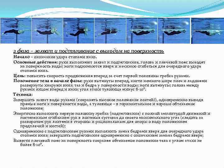 2 фаза – захват и подтягивание с выходом на поверхность Начало – окончание удара