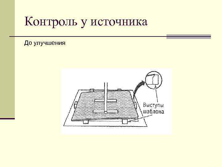 Контроль у источника До улучшения 