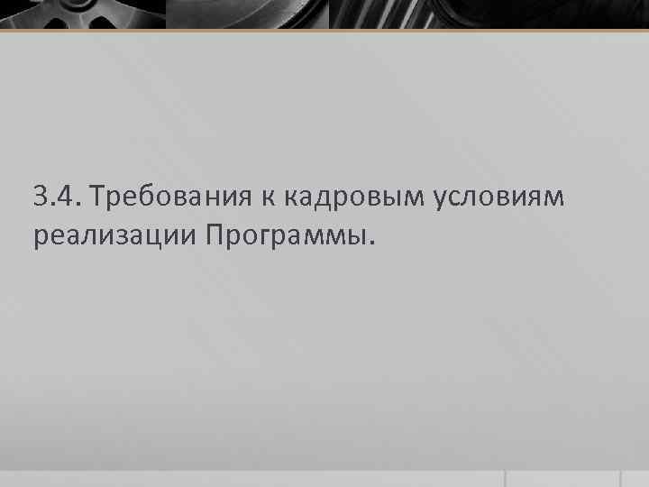 3. 4. Требования к кадровым условиям реализации Программы. 