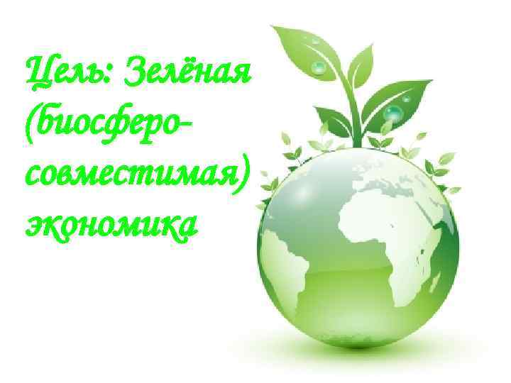 Цель: Зелёная (биосферосовместимая) экономика 