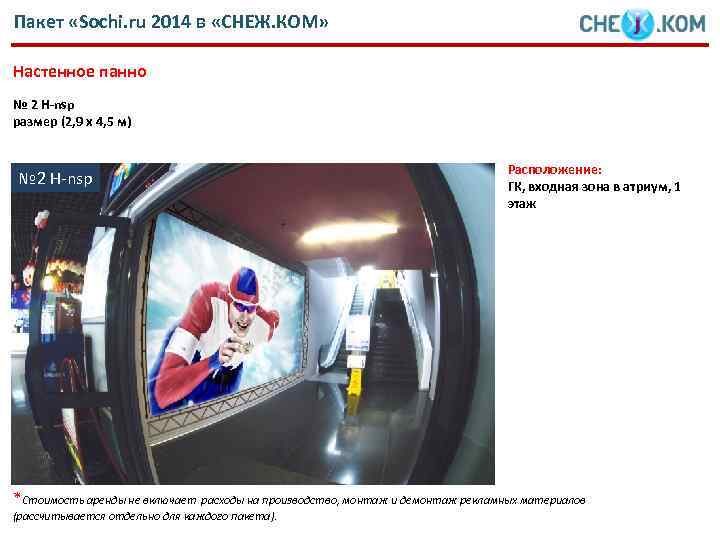 Пакет «Sochi. ru 2014 в «СНЕЖ. КОМ» Настенное панно № 2 H-nsp размер (2,