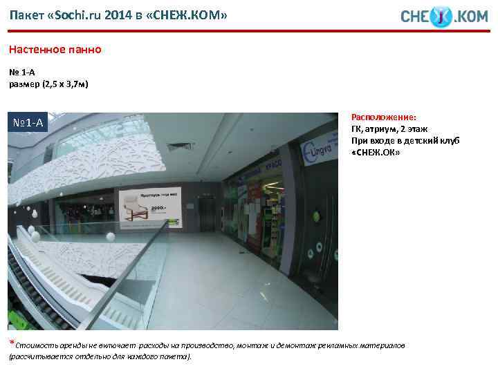 Пакет «Sochi. ru 2014 в «СНЕЖ. КОМ» Настенное панно № 1 -А размер (2,