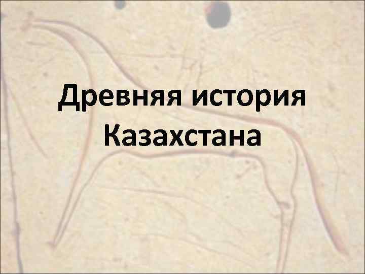 Древняя история Казахстана 