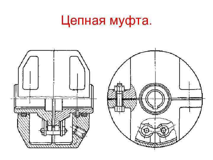 Изображенная на рисунке компенсирующая цепная муфта имеет следующие характеристики