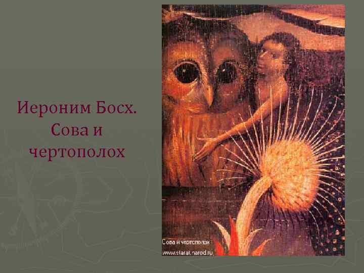  Иероним Босх. Сова и чертополох <> 