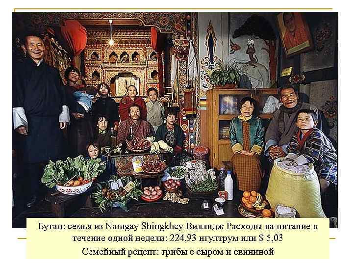 Бутан: семья из Namgay Shingkhey Виллидж Расходы на питание в течение одной недели: 224,