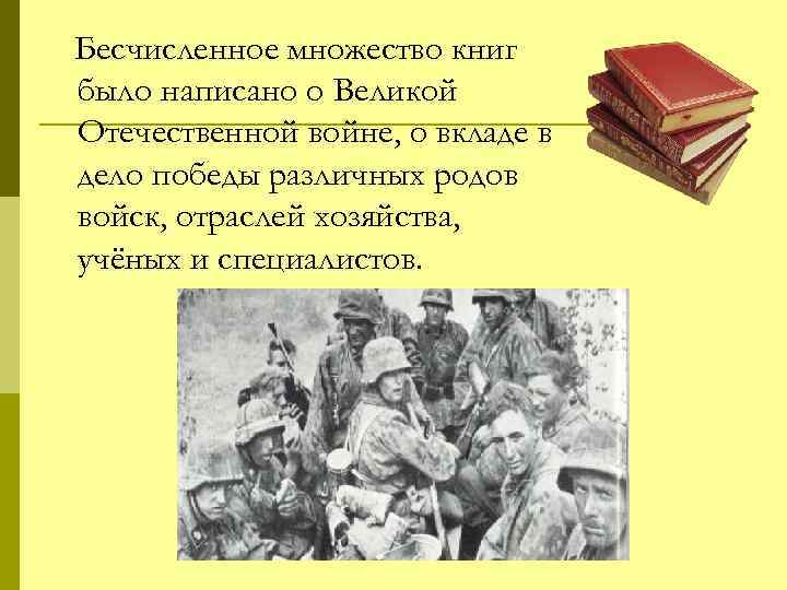 Бесчисленное множество книг было написано о Великой Отечественной войне, о вкладе в дело победы