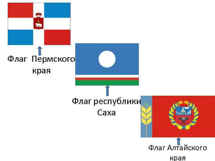 Флаг Пермского края Флаг республики Саха Флаг Алтайского края 