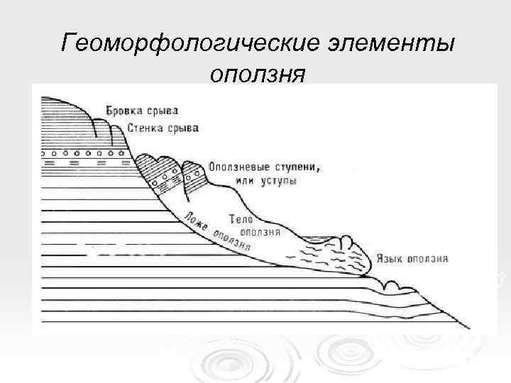 Геоморфологические элементы оползня 