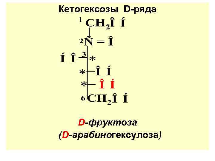 Кетогексозы D-ряда D-фруктоза (D-арабиногексулоза) 