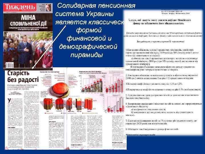 Солидарная пенсионная система Украины является классической формой финансовой и демографической пирамиды 