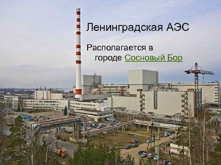 Ленинградская АЭС Располагается в городе Сосновый Бор 