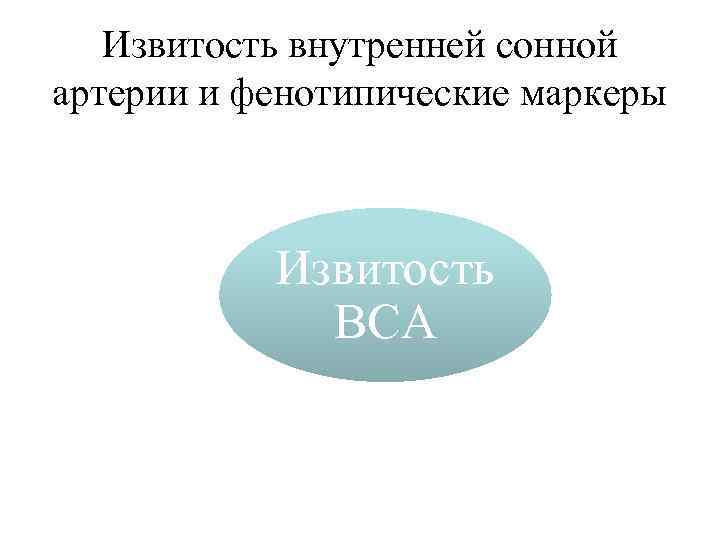 Извитость внутренней сонной артерии и фенотипические маркеры Извитость ВСА 