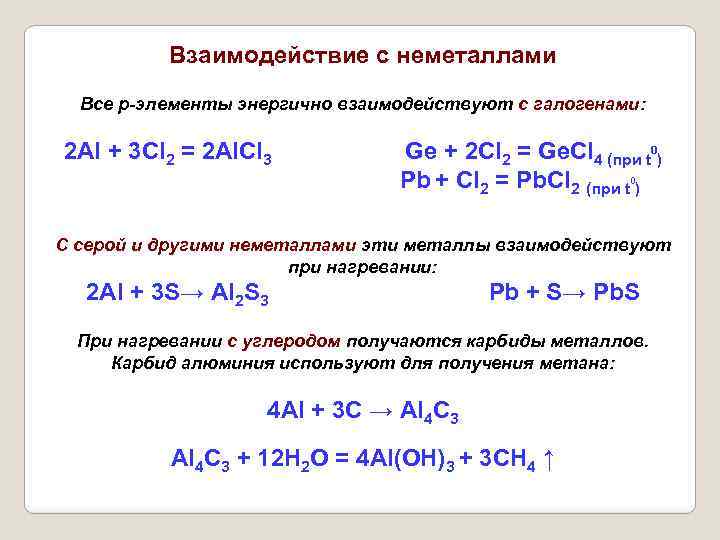 Взаимодействие с галогенами