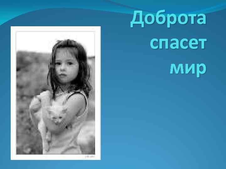 Доброта спасет мир 