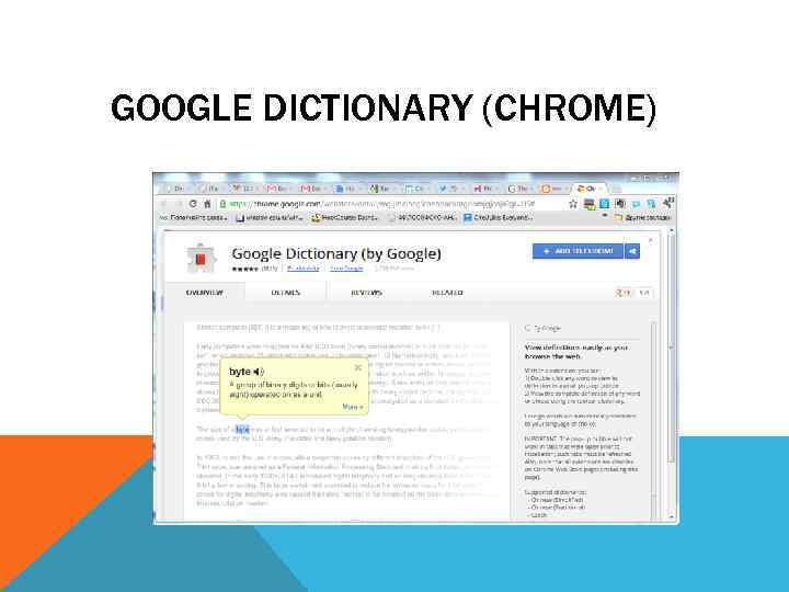 GOOGLE DICTIONARY (CHROME) 