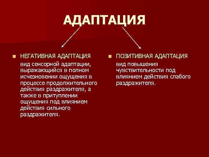 Первое ощущения. Виды адаптации ощущений в психологии. Сенсорная адаптация пример. Адаптация положительная и отрицательная в психологии. Позитивная и негативная адаптация.