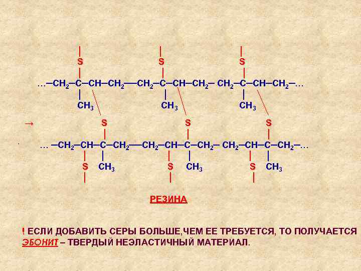 │ │ S S │ │ …─СН 2─С─СН─СН 2─… │ СН 3 → S