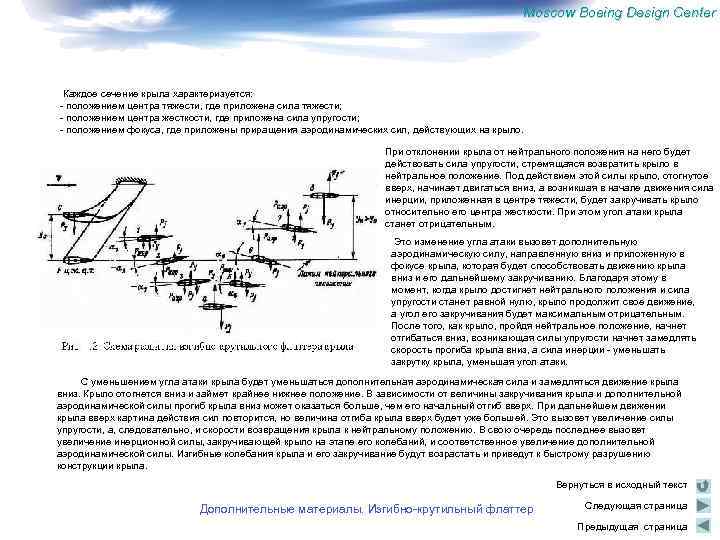 Moscow Boeing Design Center Каждое сечение крыла характеризуется: - положением центра тяжести, где приложена