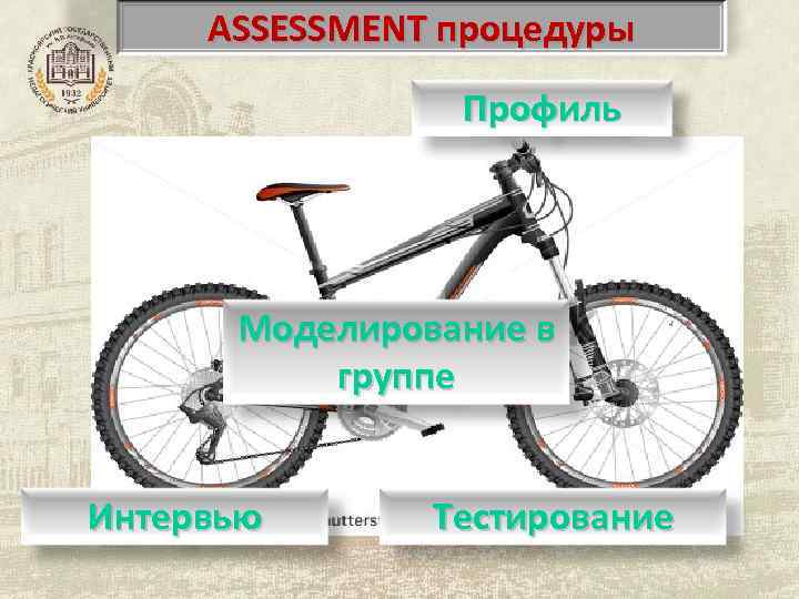 ASSESSMENT процедуры Профиль Моделирование в группе Интервью Тестирование 