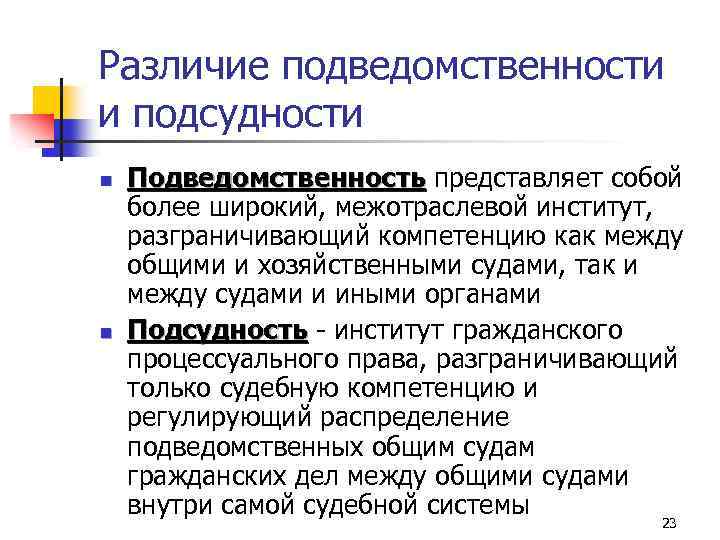 Подведомственность и подсудность административных дел судам