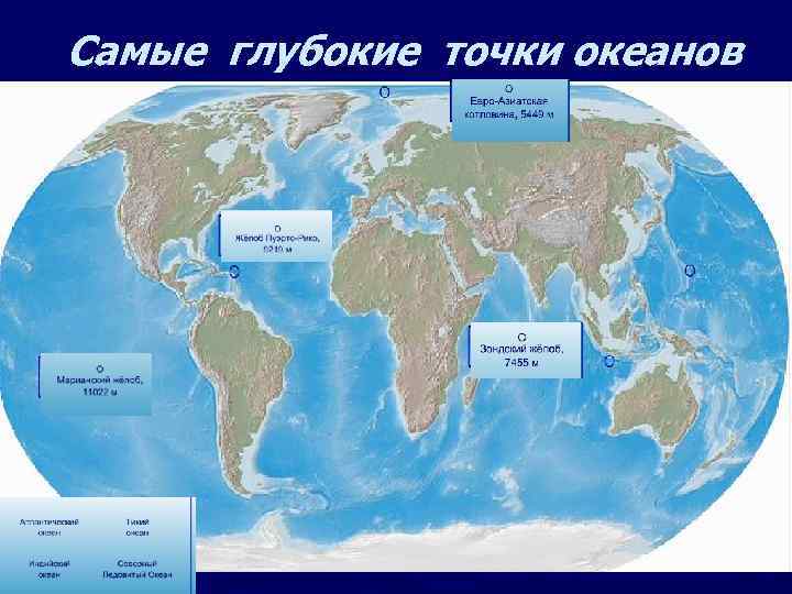 Самые глубокие точки океанов 