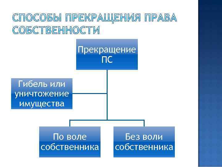 Схема прекращения права собственности