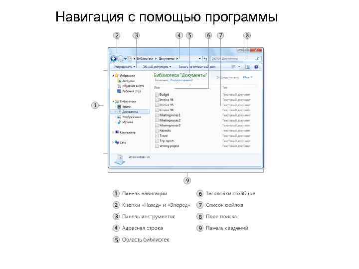 Навигация с помощью программы Проводник 